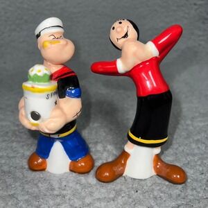 Vintage Popeye Sailor Man & Olive Oyl Salt & Pepper Shakers KFS Hearst Figurine